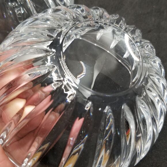 St George Holiday Magic DePlomo 24% Lead Crystal Candy Dish Bowl Tree Ornament - Picture 12 of 12